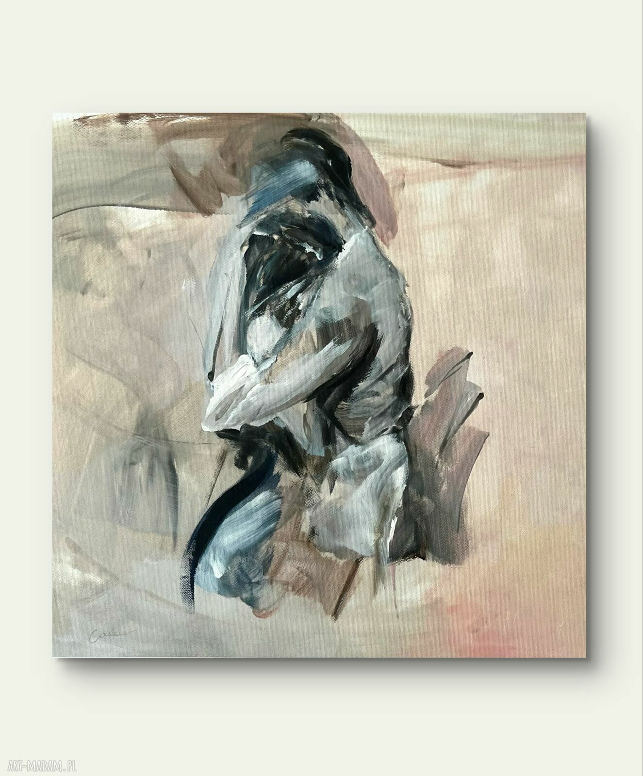 „Trochę czekałam” - duży obraz akrylowy na płótnie 100x130 cm