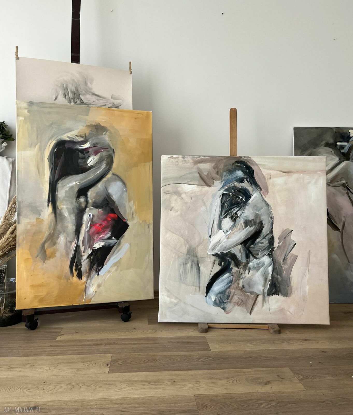 Trochę Czekałam - obraz akrylowy 100x100 na płótnie nad łóżko