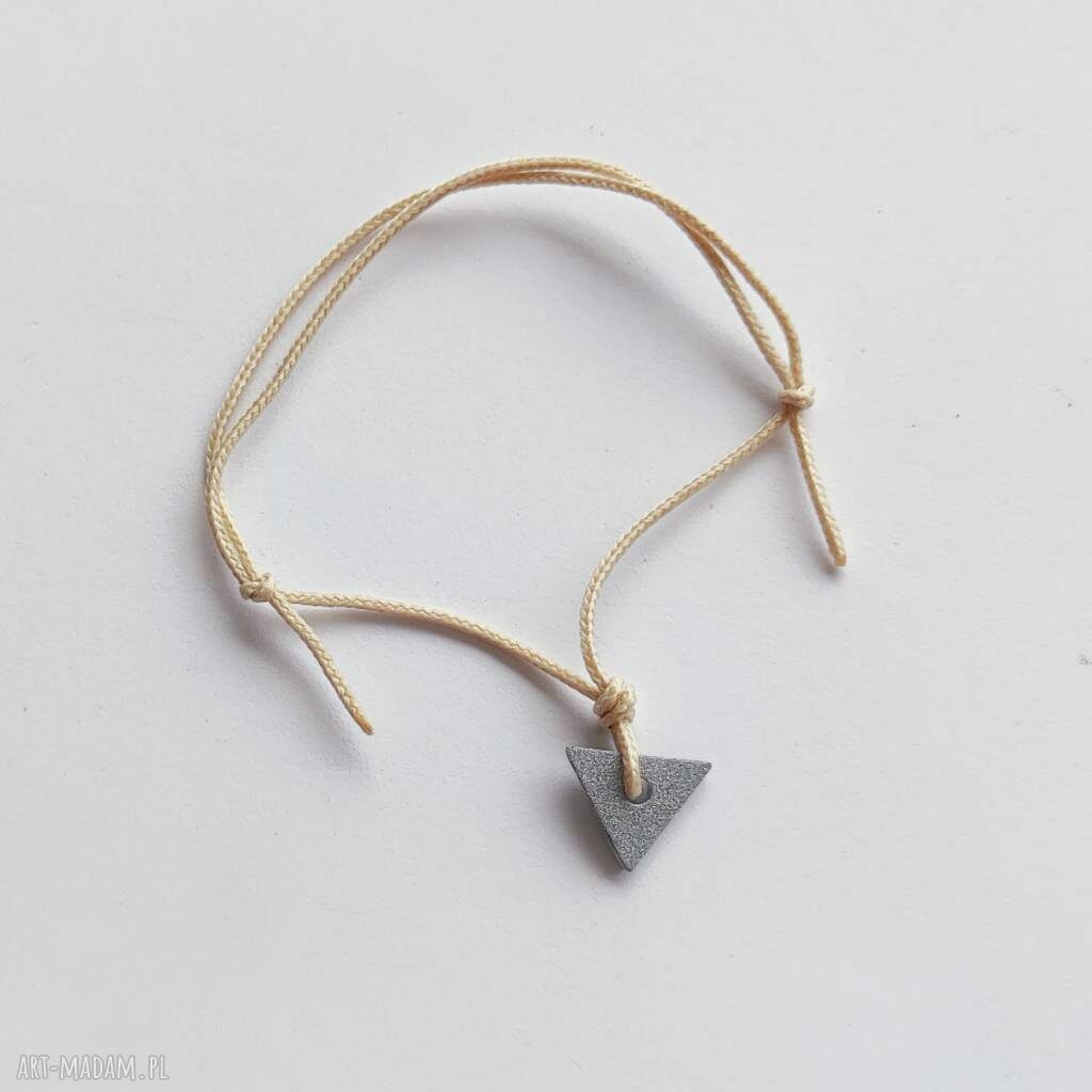TRÓJKĄT bransoletka - beżowa biżuteria handmade