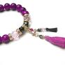 handmade bransoletki chwosty troki boho /radiant orchid