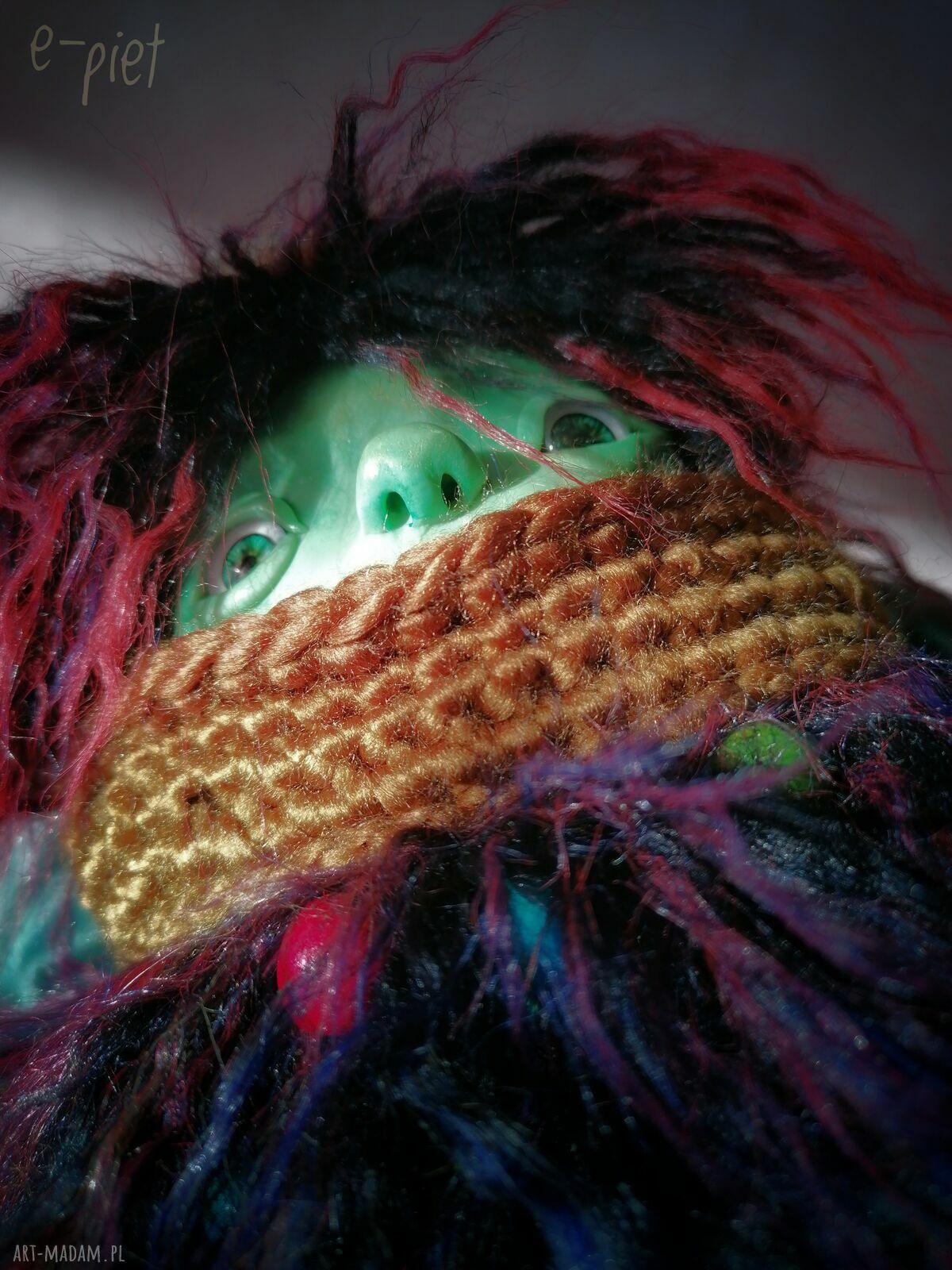 Trol Uszaty e-piet - artystyczna lalka kolekcjonerska do Twojego wnętrza (ok. 20 cm)