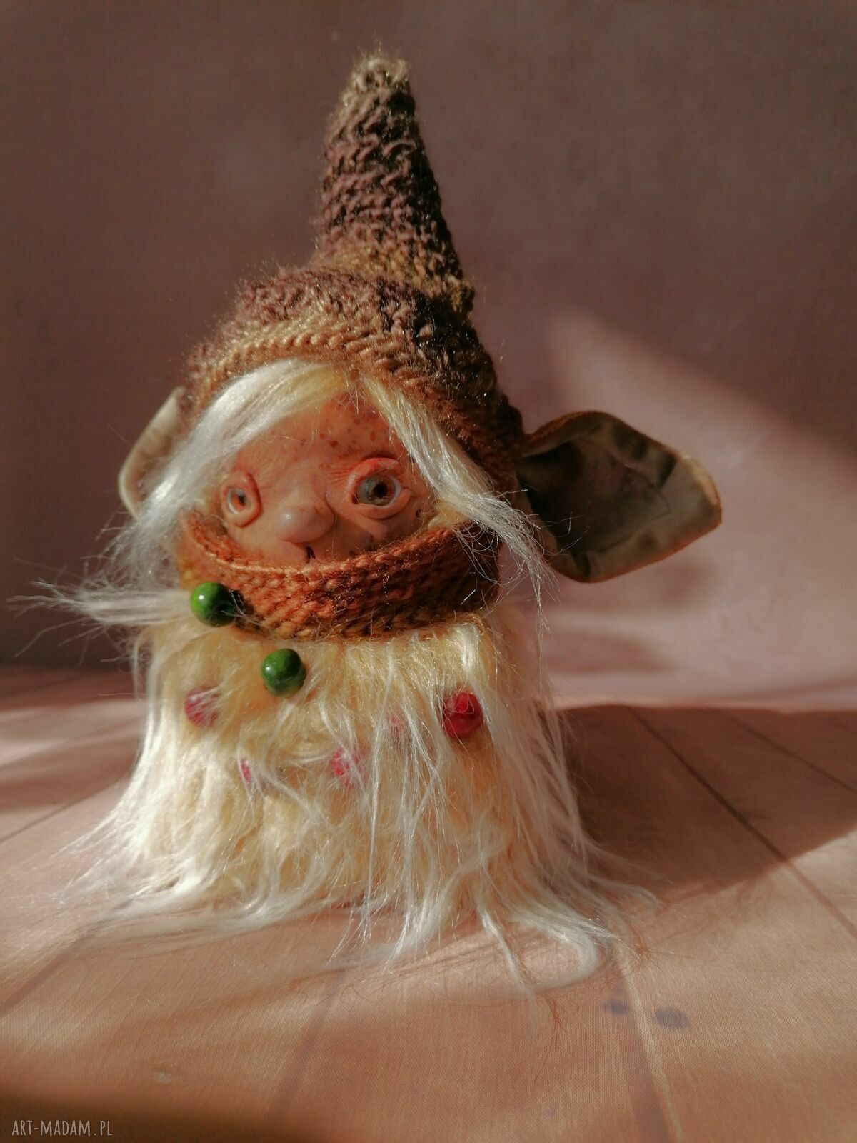 Trol Uszaty - artystyczna lalka kolekcjonerska e-piet ok. 20 cm