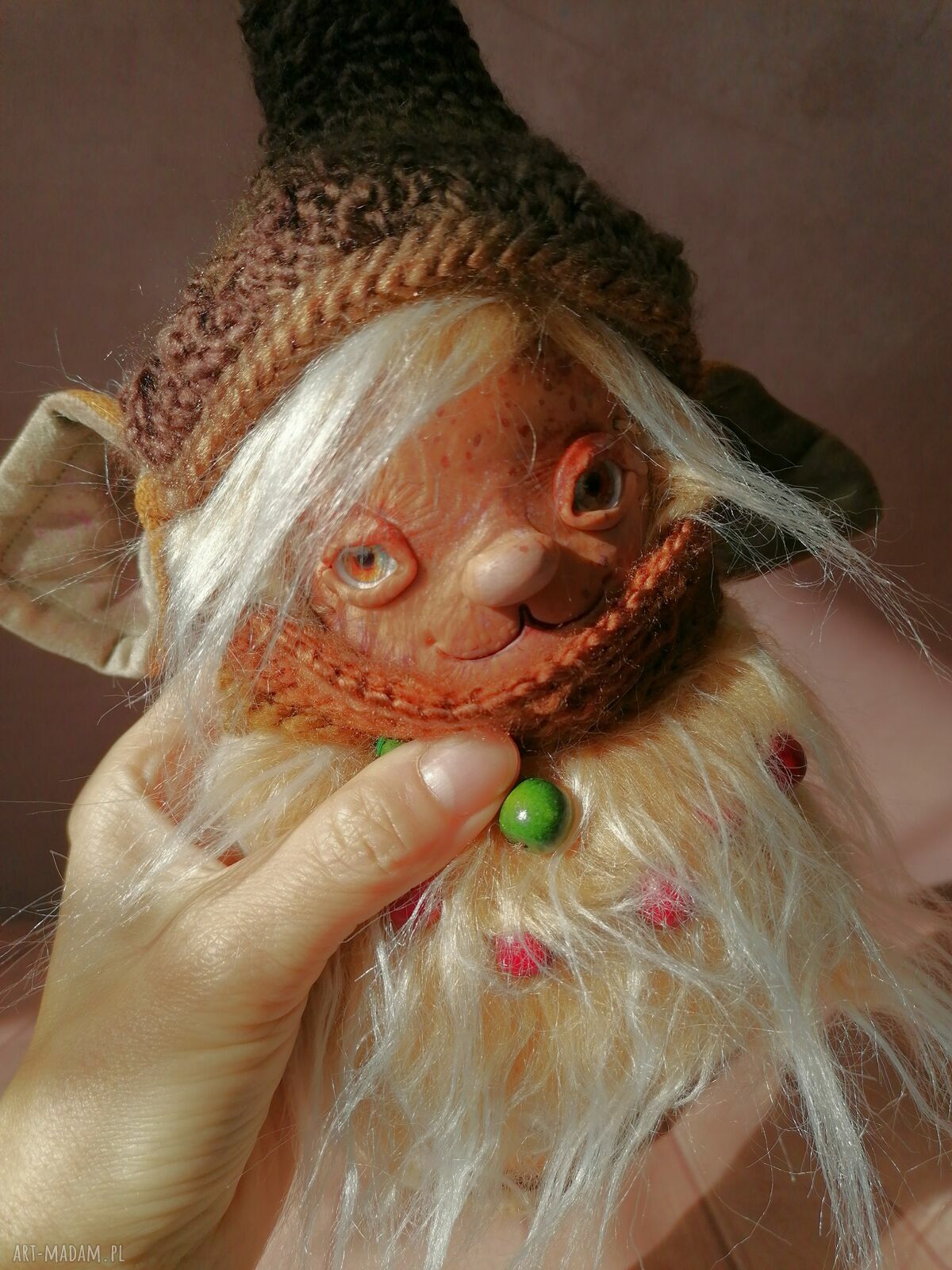 Trol Uszaty - artystyczna lalka kolekcjonerska e-piet (ok. 20 cm)