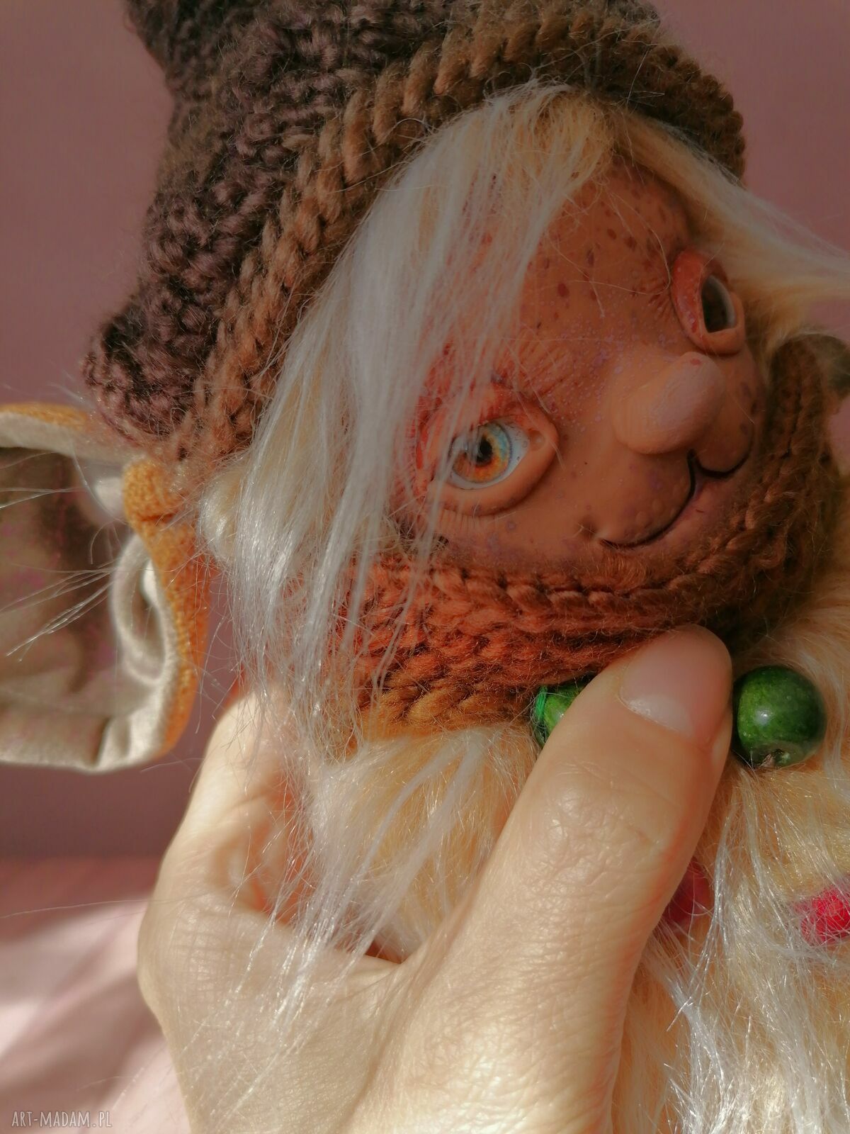 Trol Uszaty - artystyczna lalka kolekcjonerska e-piet (ok. 20 cm)