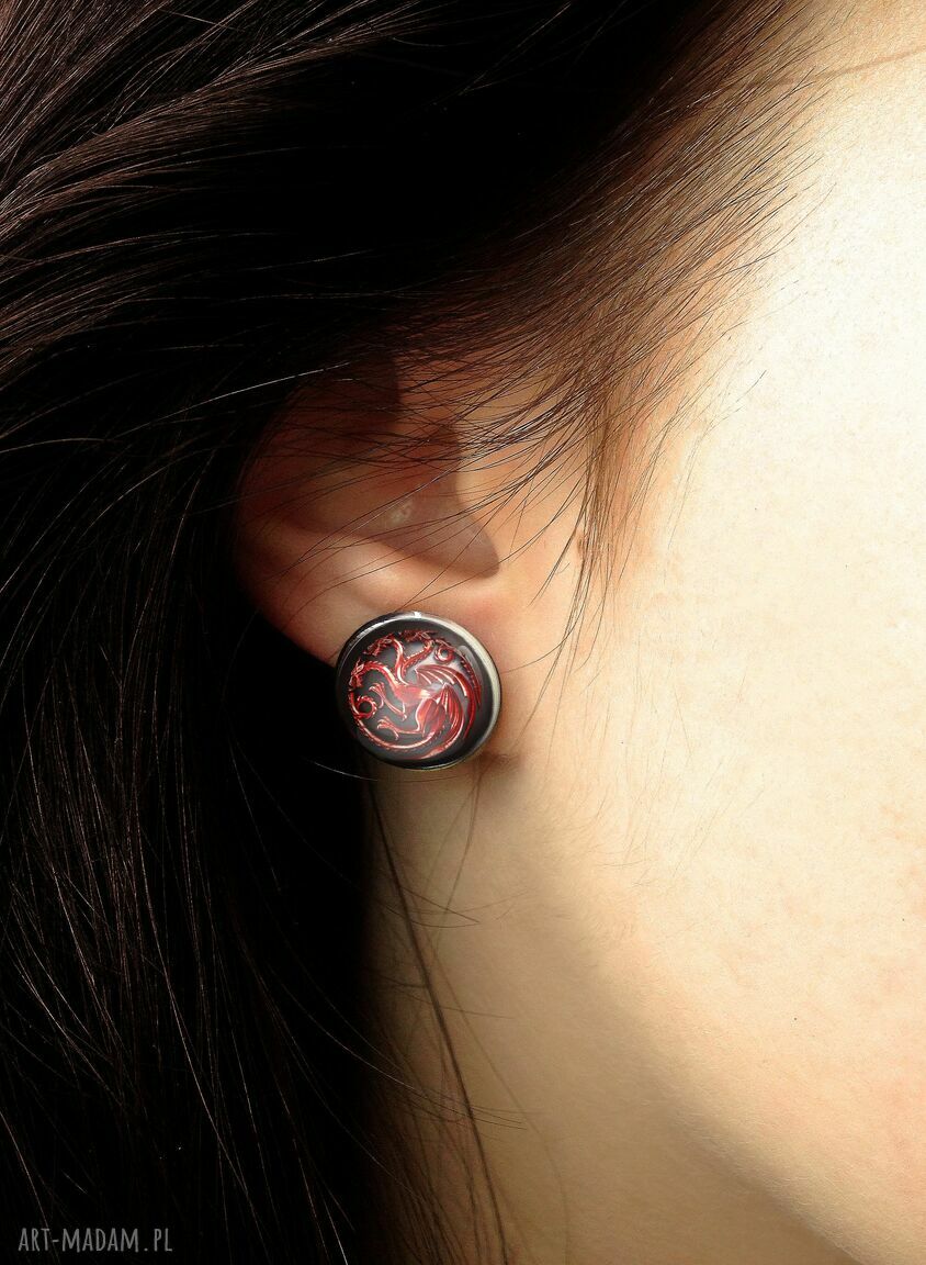 kolczyki: Targaryen Kolczyki sztyfty HandMade