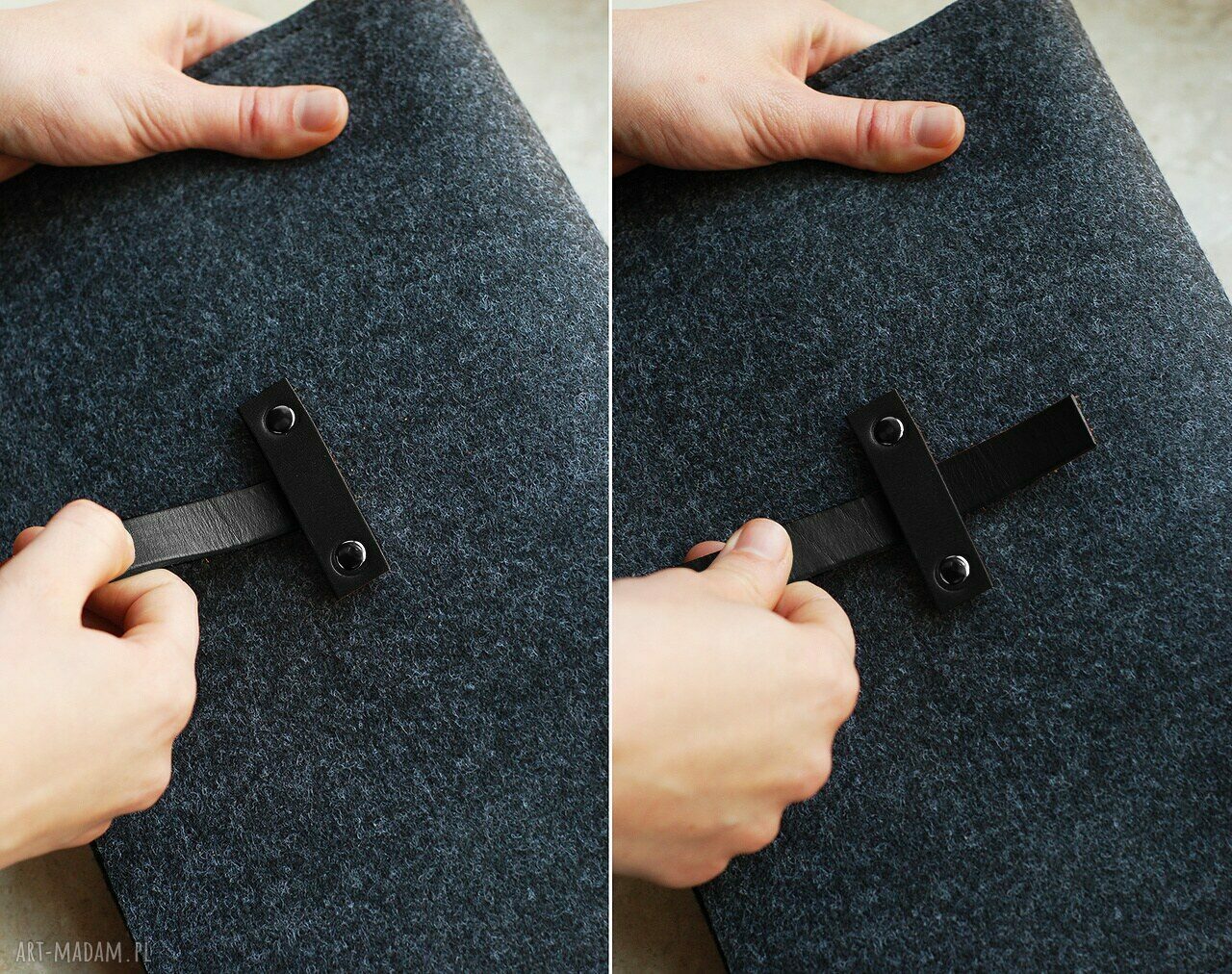 TRYNITARSKA etui na tablet 10 cali i iPad - filc 4 mm i skóra naturalna
