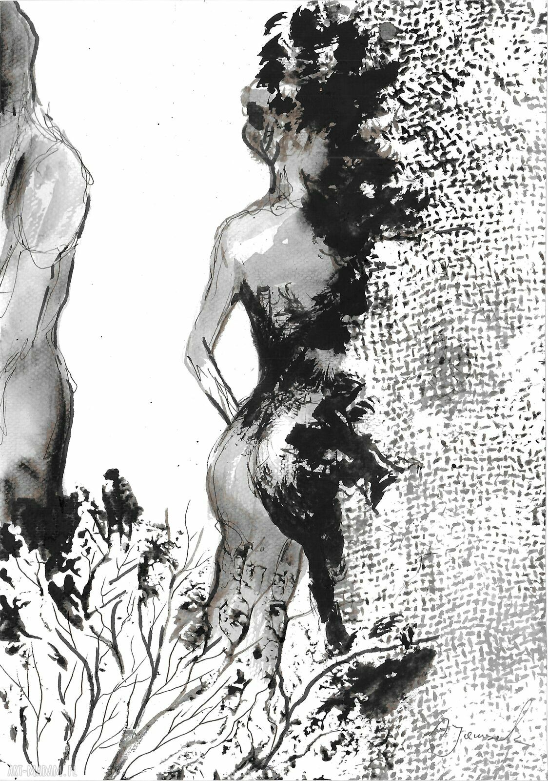 Tryptyk „Czułości” 3 x (21 x 30 cm) - autorska grafika abstrakcyjna na ścianę