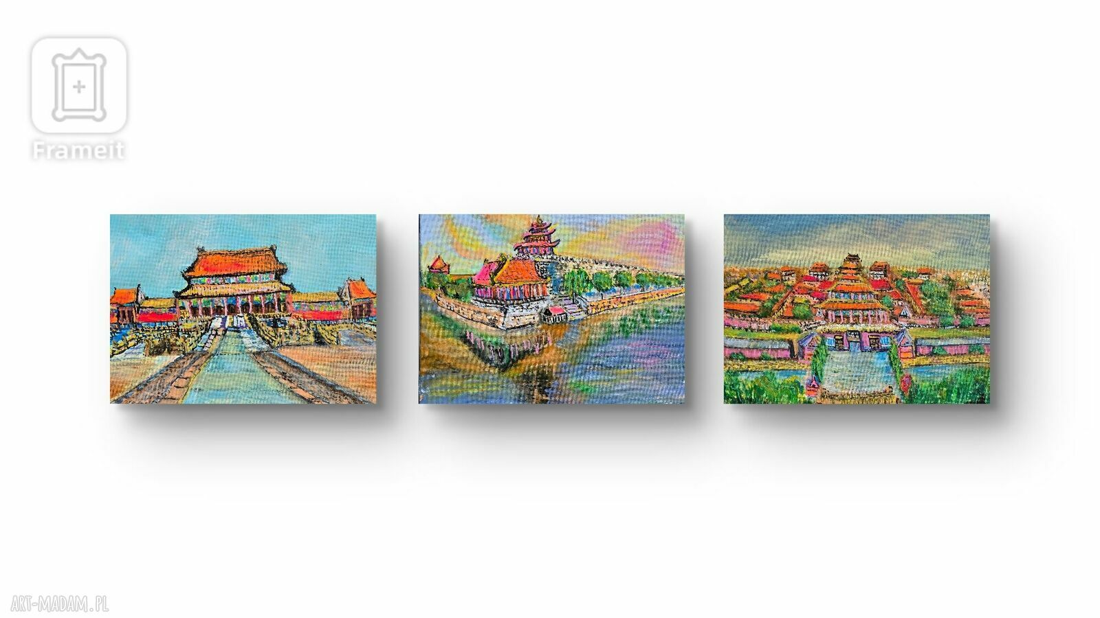 Tryptyk Pekin - Zakazane Miasto 30x40x1 cm każdy obraz