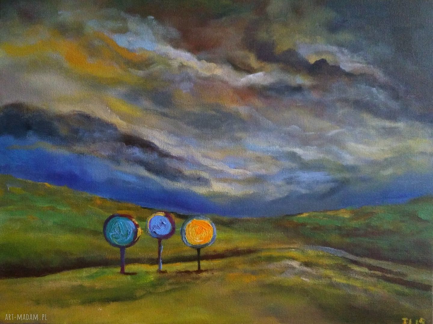 Obraz akrylowy „Trzy drzewa” 40x30 cm - gotowy do zawieszenia