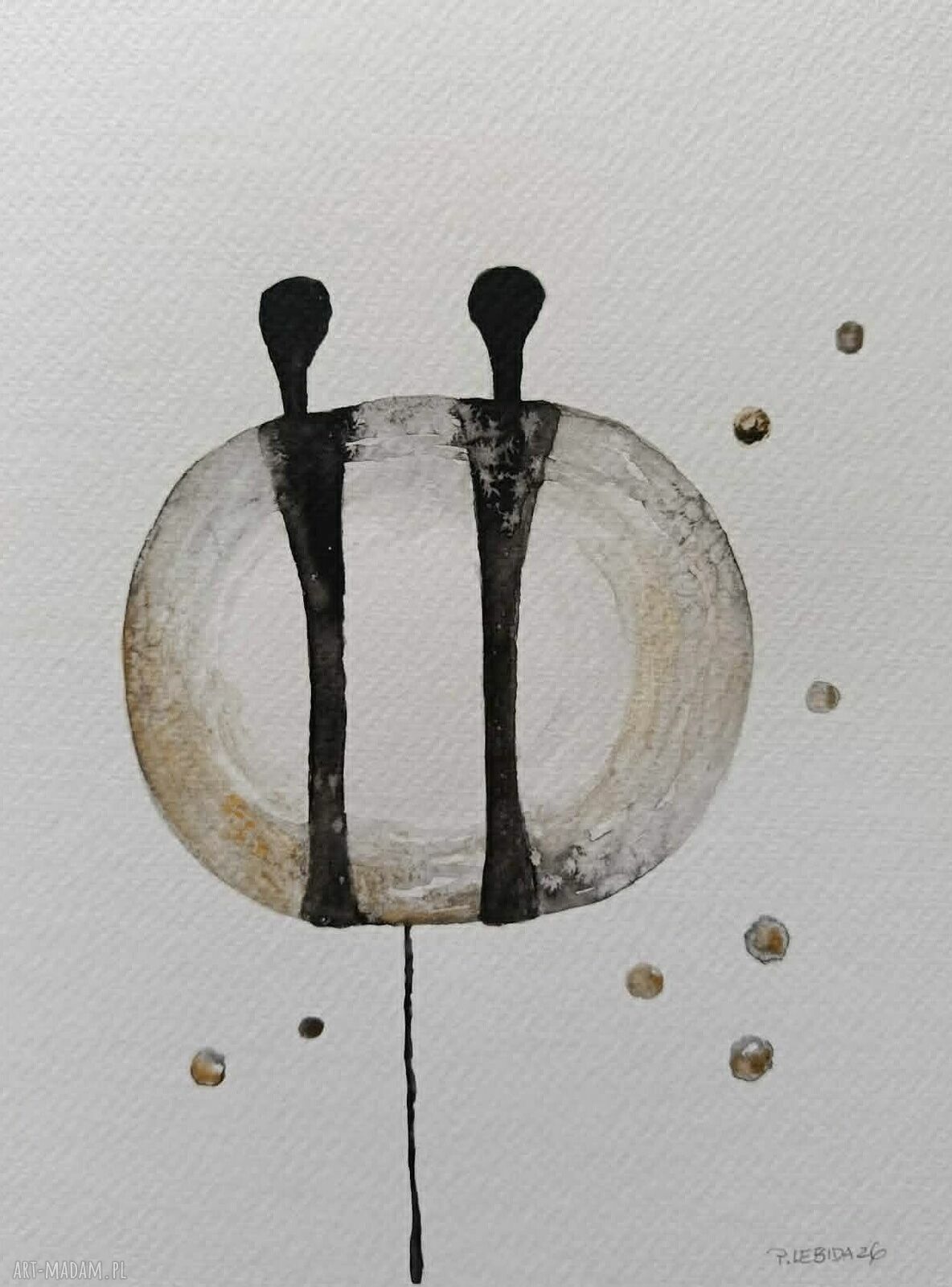Trzy akwarele „Postacie” 24x18 cm - komplet sygnowanych prac