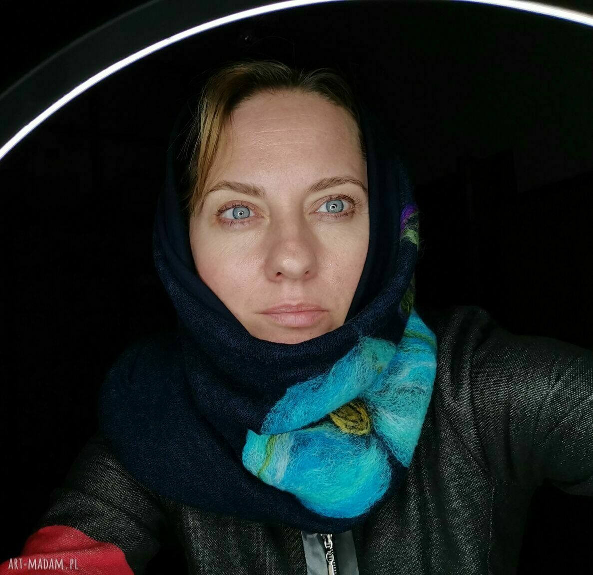 Komin tuba z wełny filcowanej - ciepły dodatek boho z podszewką