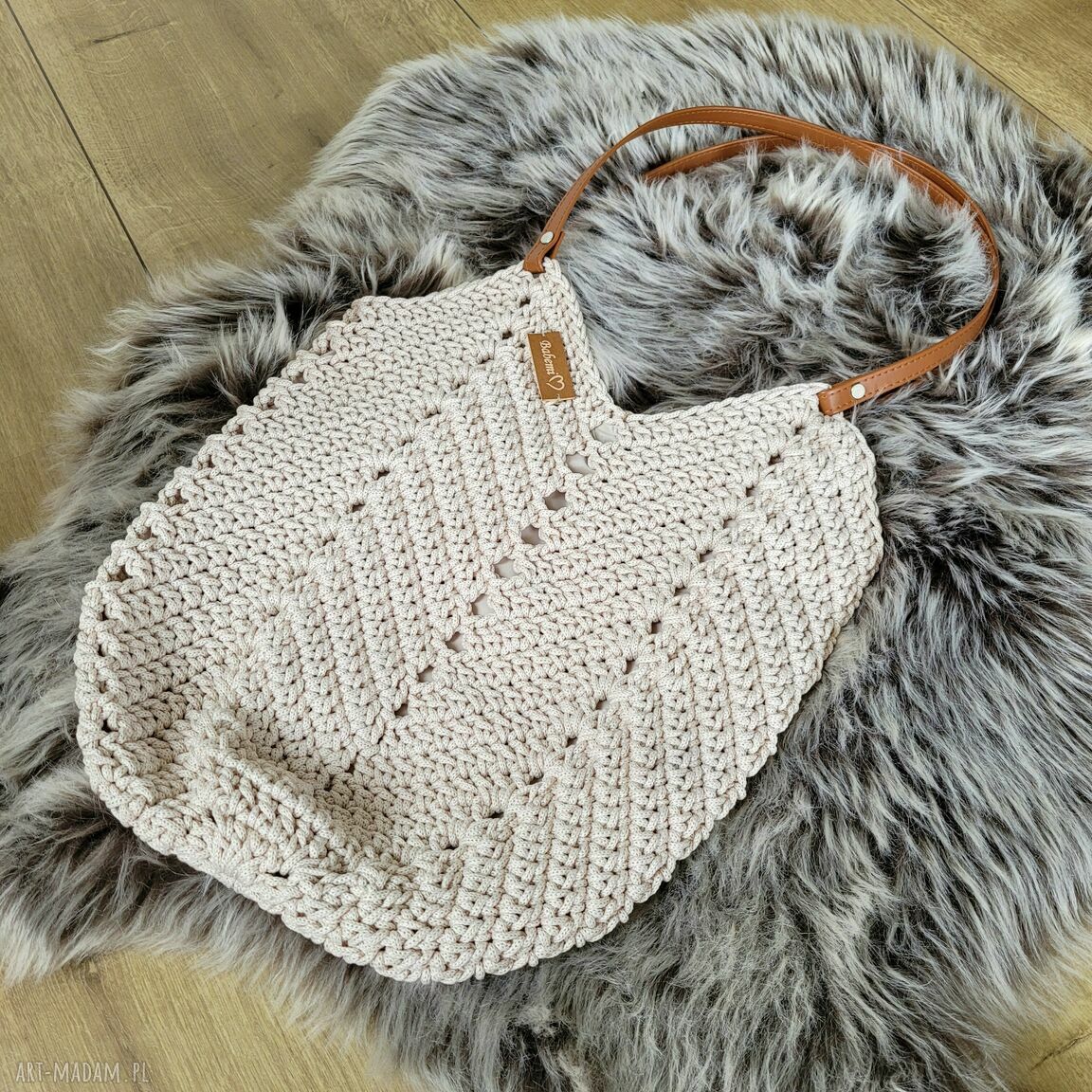 Torba Tulip Bag na ramię z sznurka lnianego - wodoodporna, ażurowa