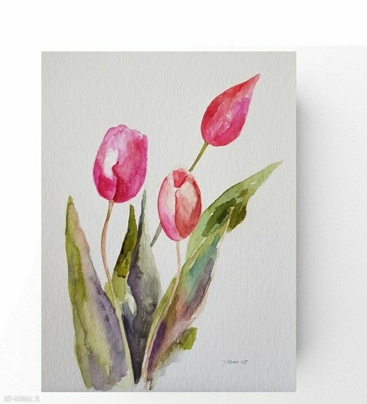 Tulipany - akwarela formatu 32/24 cm
