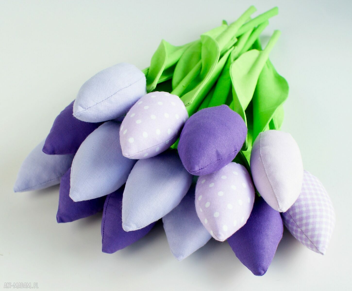 Tulipany bawełniane - bukiet 14 sztuk do wazonu