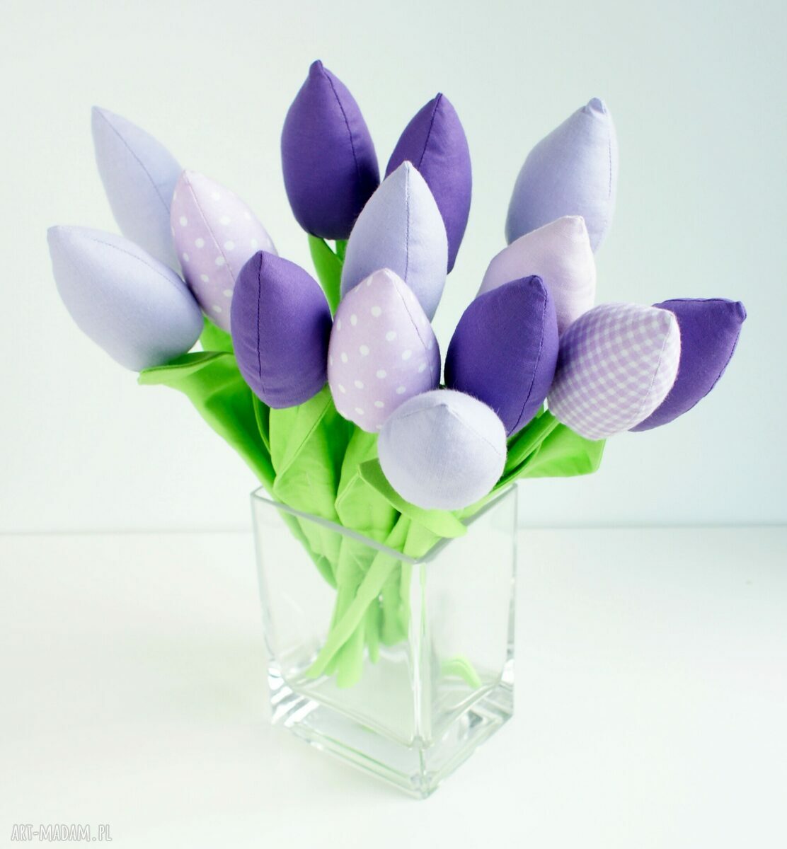 Tulipany bawełniane - bukiet 14 sztuk do wazonu