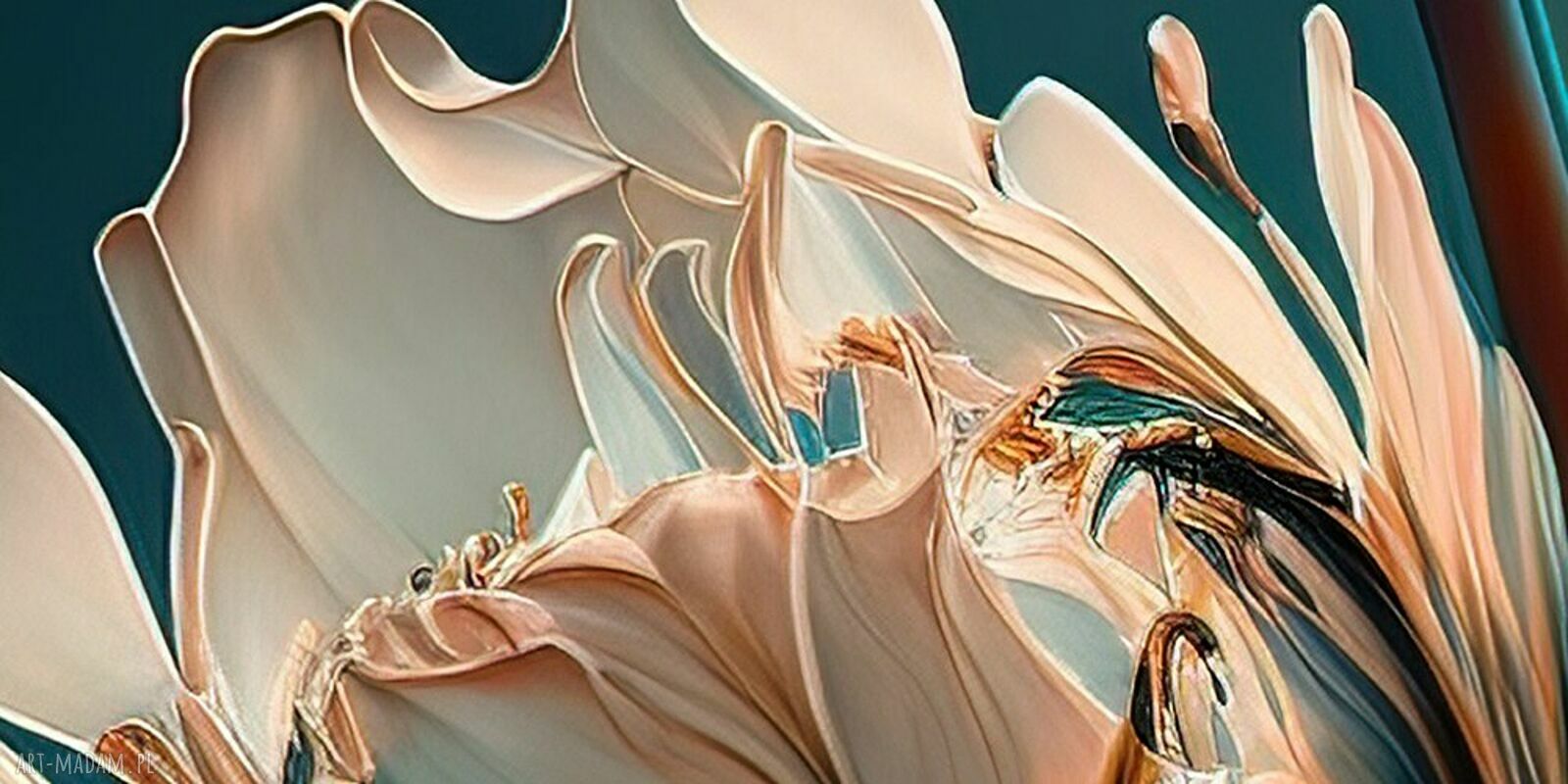 Obraz tulipany 120x80 cm - kremowe kwiaty glamour
