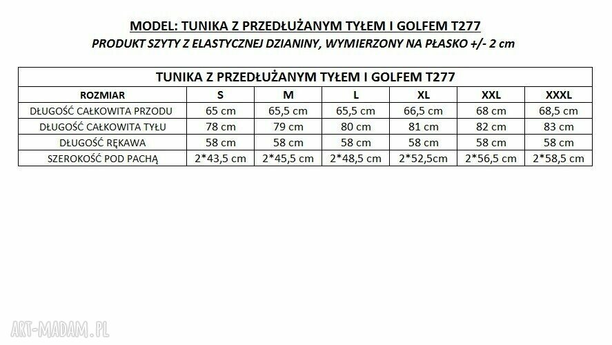 Tunika z przedłużanym tyłem i golfikiem, T277, fuksja kwiaty