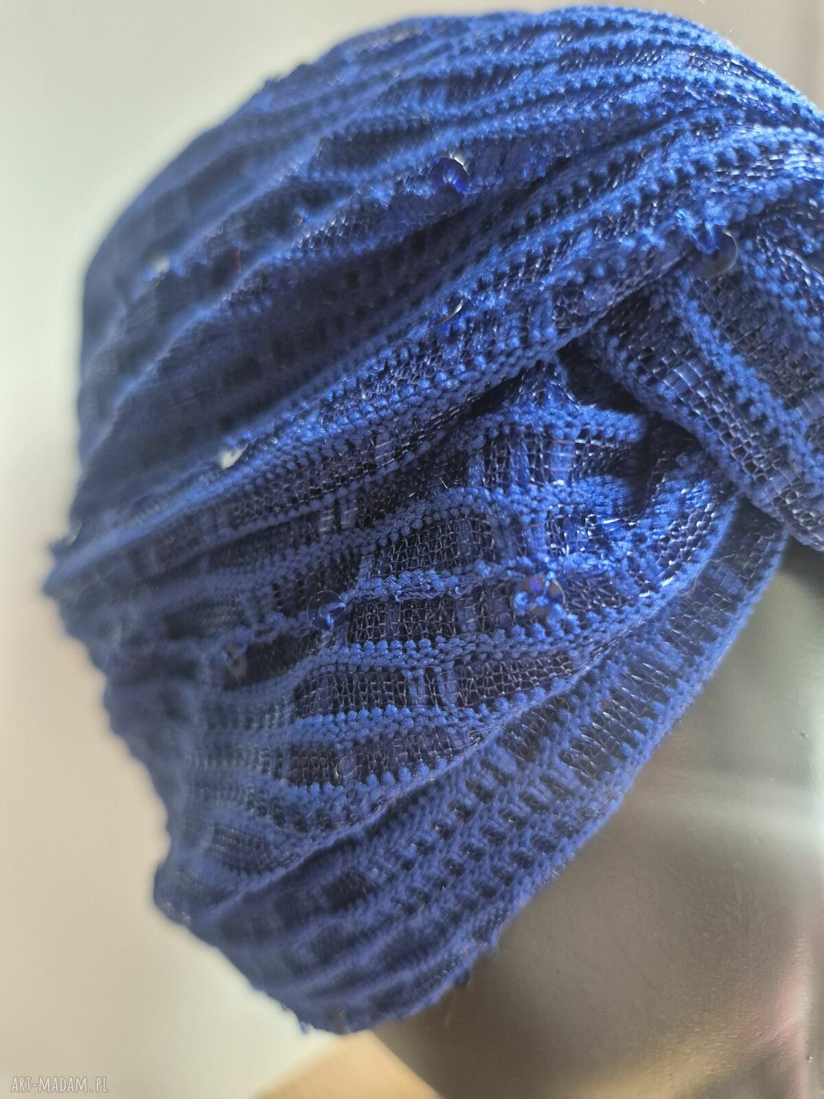 Turban boho folk - miękki, elastyczny i uniwersalny, handmade