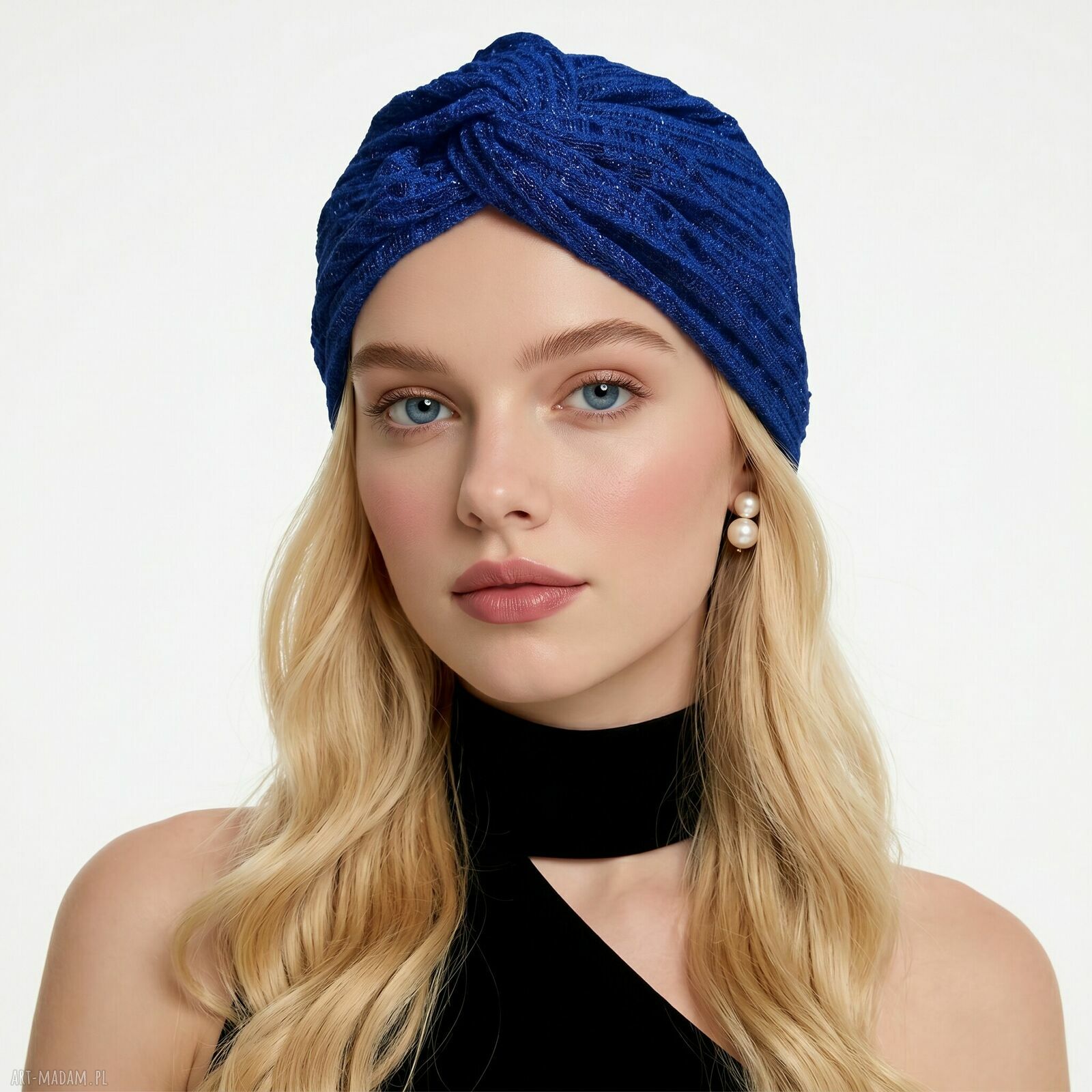 Turban boho folk - miękki, elastyczny i uniwersalny, handmade