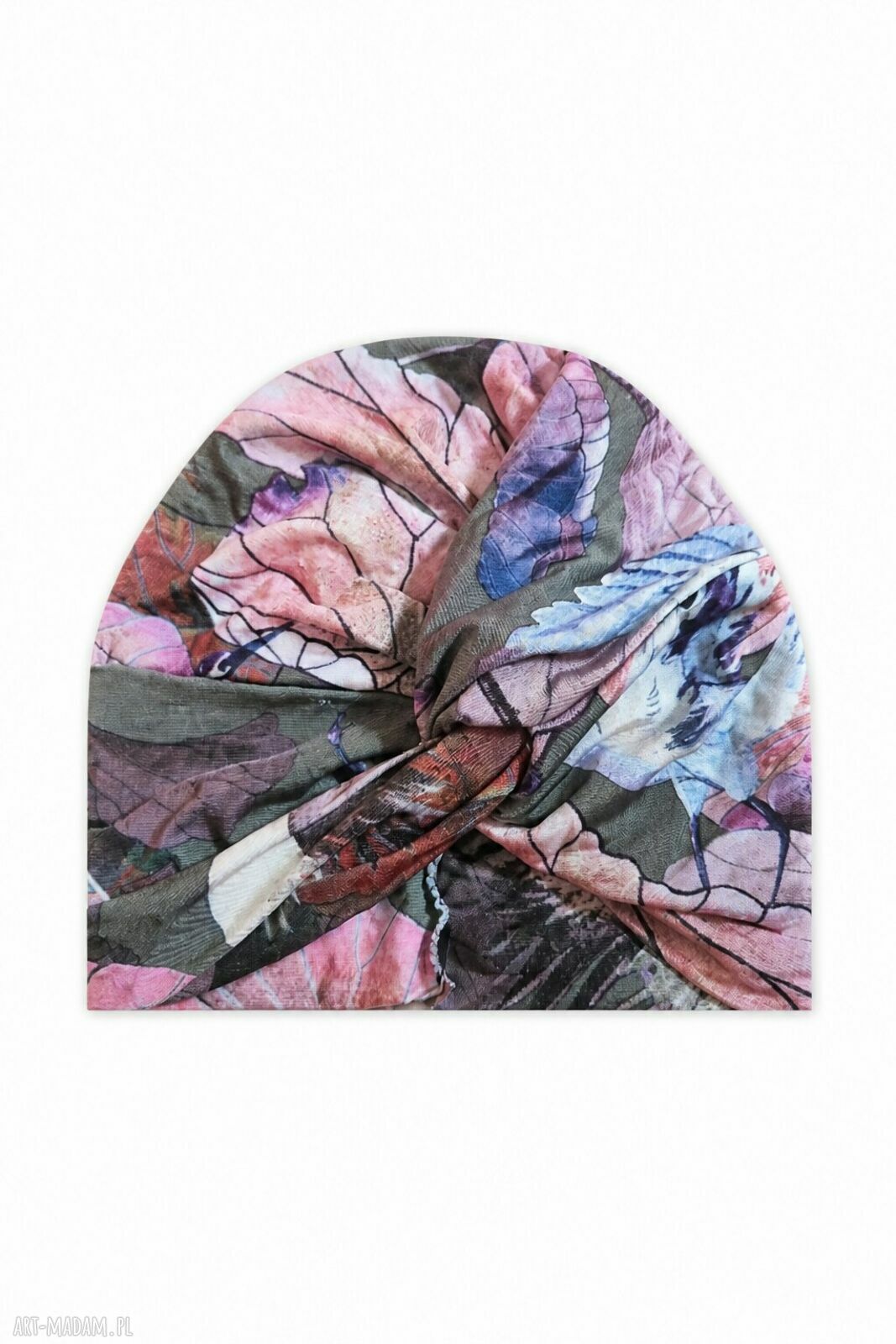 Turban damski boho w kwiaty - miękki i wygodny