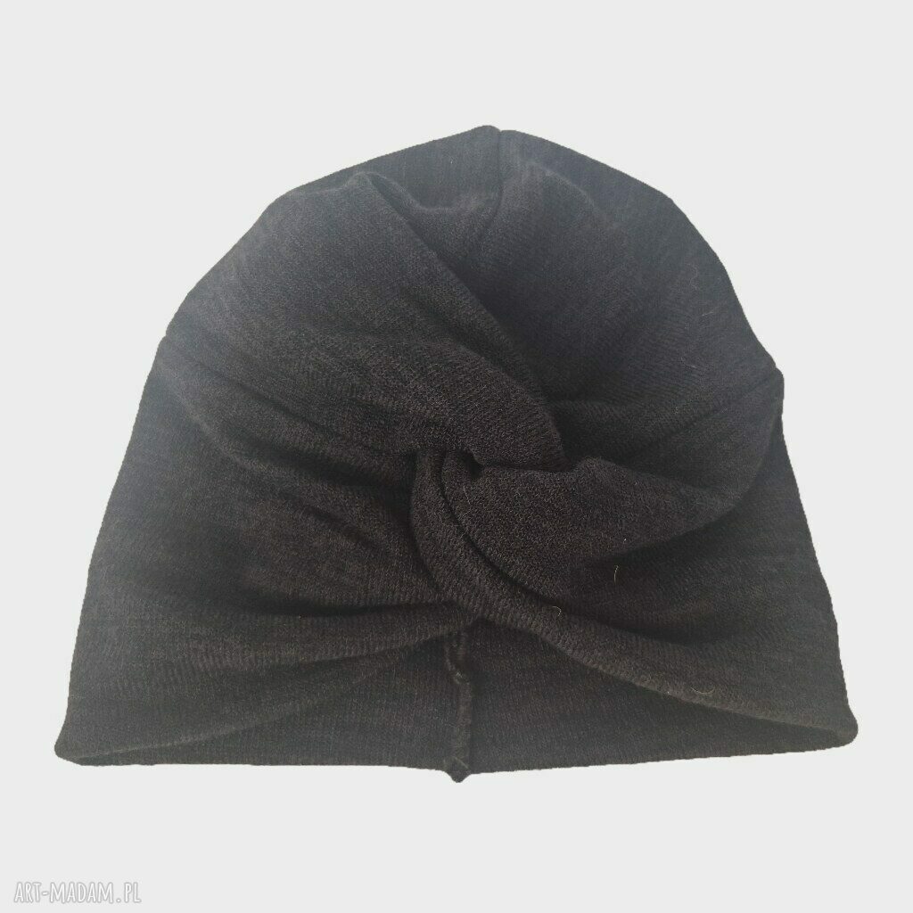 Turban czarny - obwód uniwersalny, handmade (Ruda Klara)