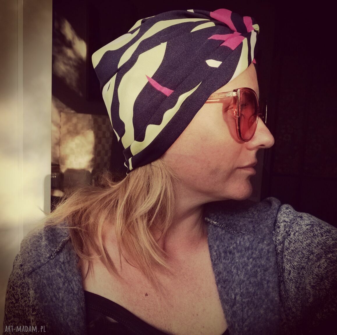 Turban dzianinowy uniwersalny - wiosenny, imprezowy i wygodny na co dzień