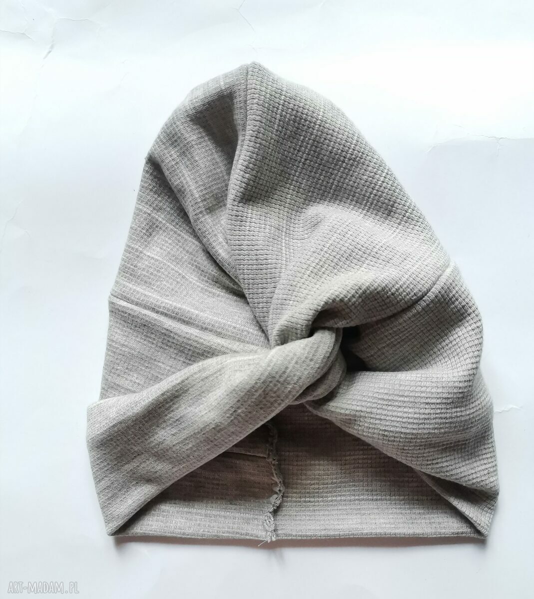 Turban dziecięcy szary na co dzień dla dziewczynki 5-7 lat
