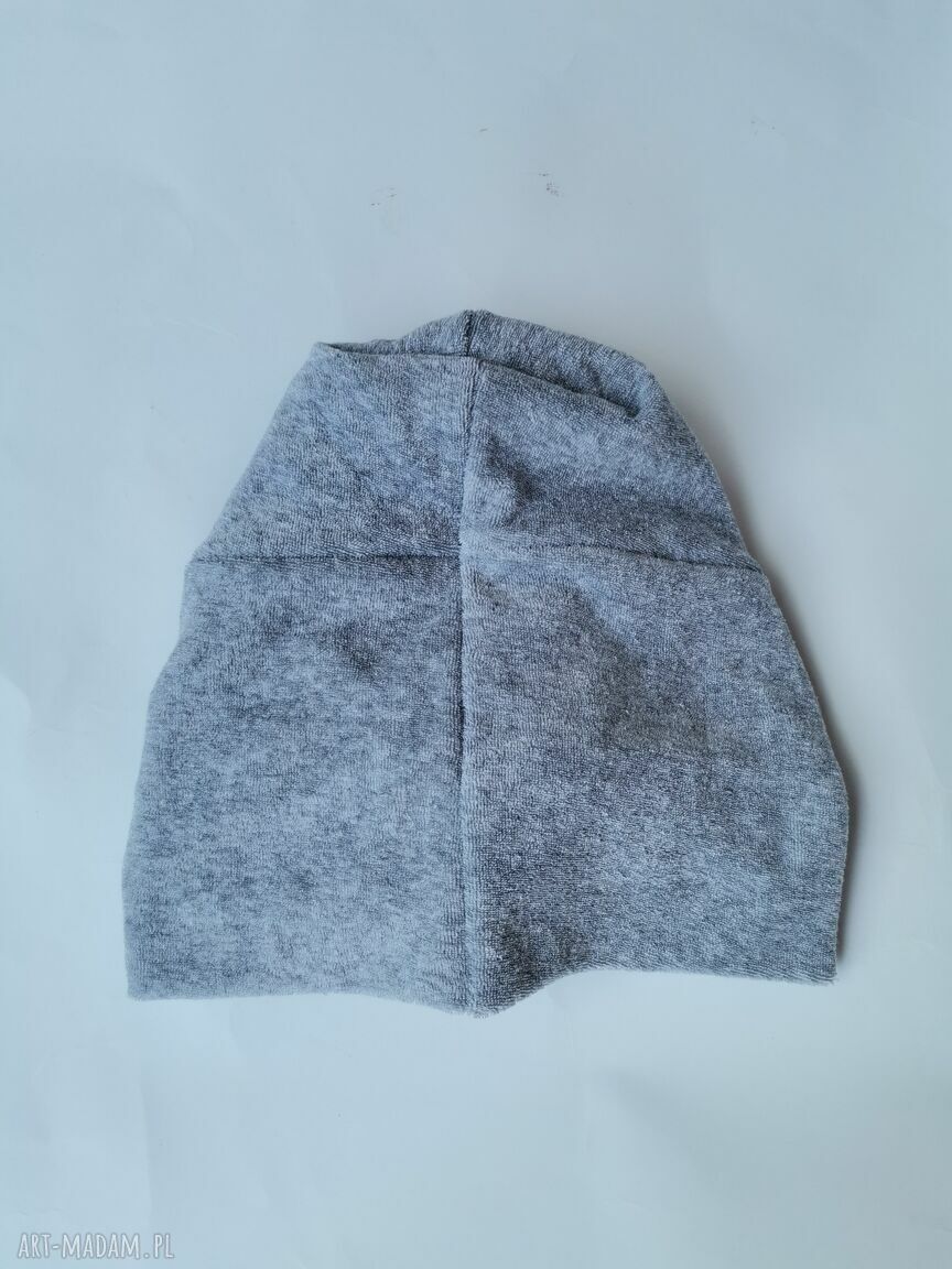 Szara opaska turban frotte w rozmiarze uniwersalnym - idealna na saunę i jogę