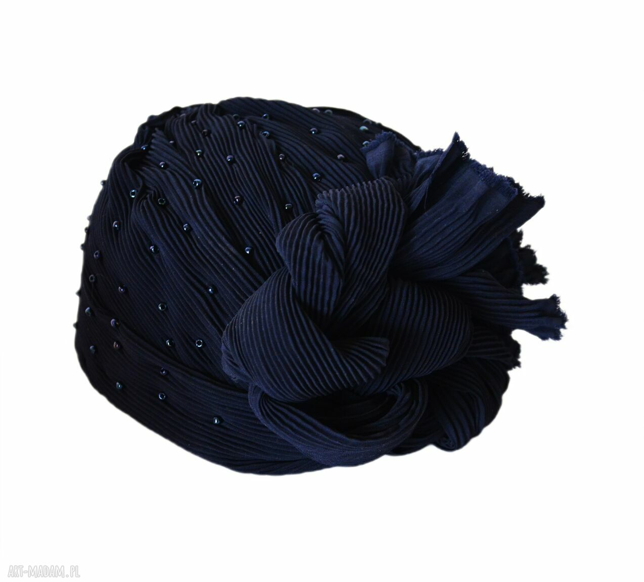 Fascynator turban granatowy elegancki prezent dla niej