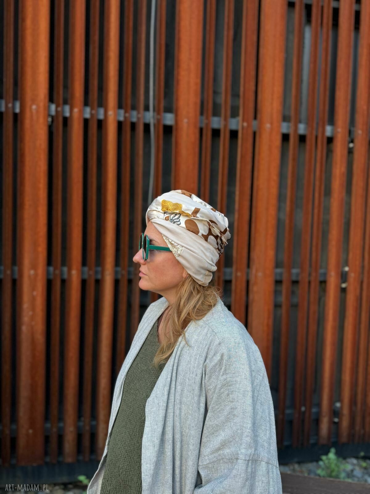 Kolorowy turban etno orient - miękki i uniwersalny