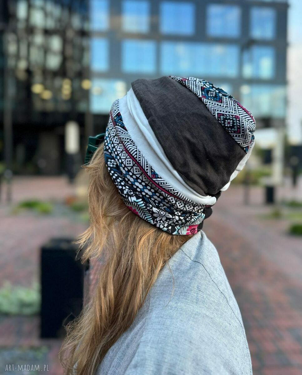 Turban etno-orient dla kobiet - ciepły, miękki i boho