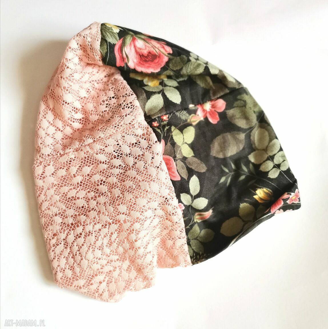 Turban koronkowy Boho - Orient Folk i etno z koronki