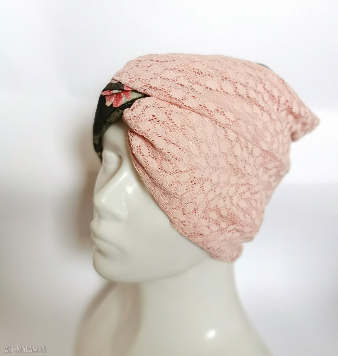 Turban koronkowy Boho - Orient Folk i etno z koronki