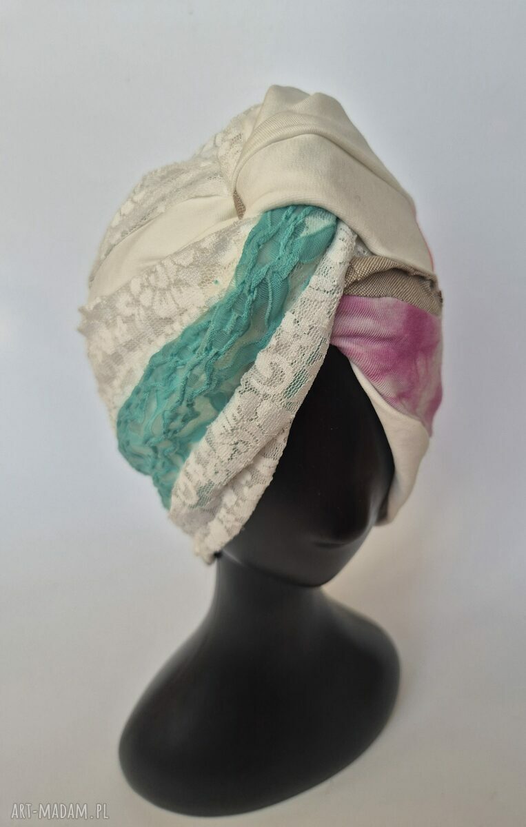 Turban orientalny etno wiosenny - patchworkowy i uniwersalny