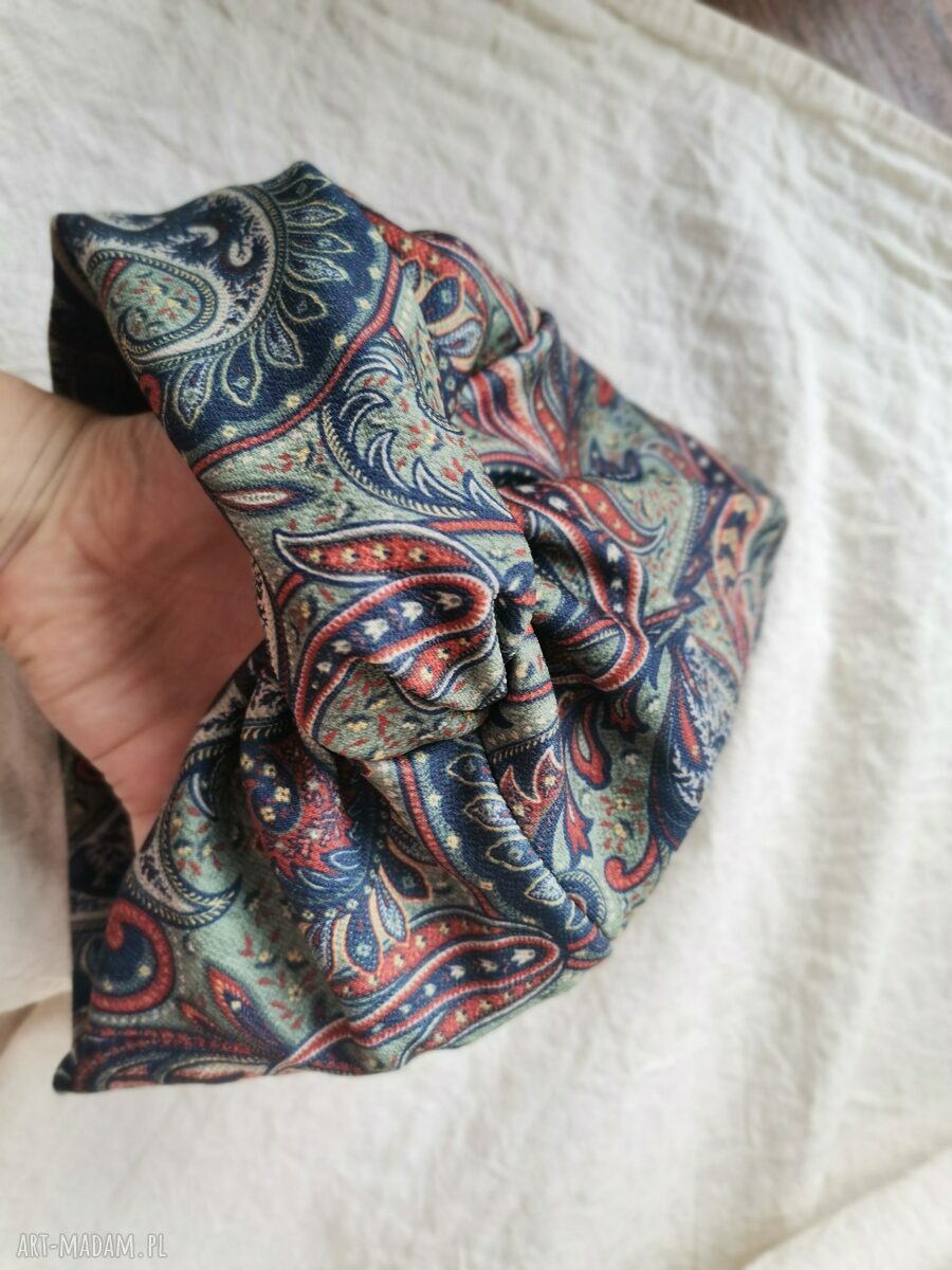 Turban damski uniwersalny Boho i etno - orientalne kolory na podszewce