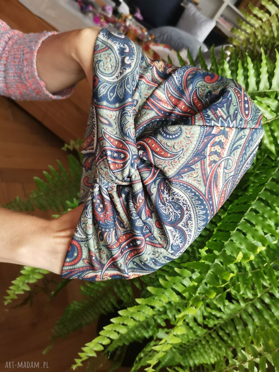 Turban damski uniwersalny Boho i etno - orientalne kolory na podszewce