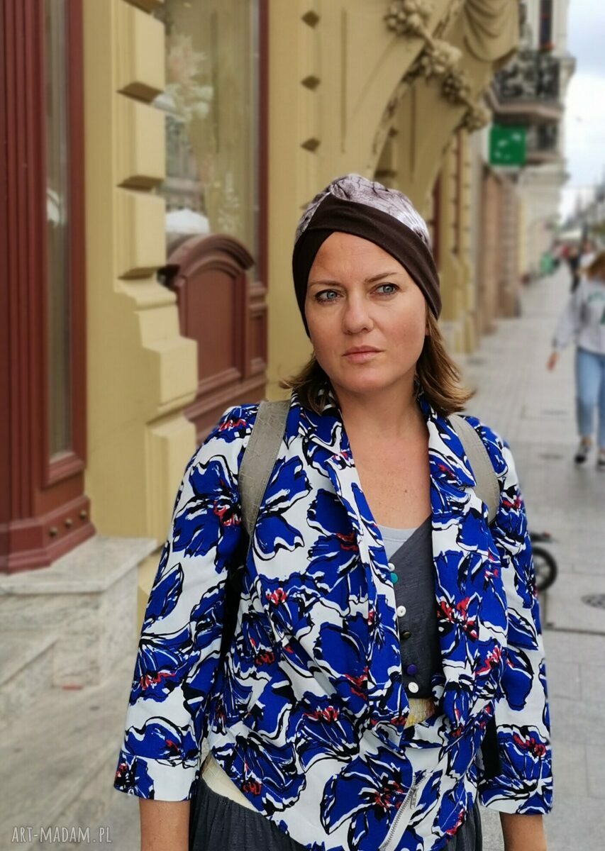 Turban uniwersalny w stylu folk - etno boho, ręczna robota