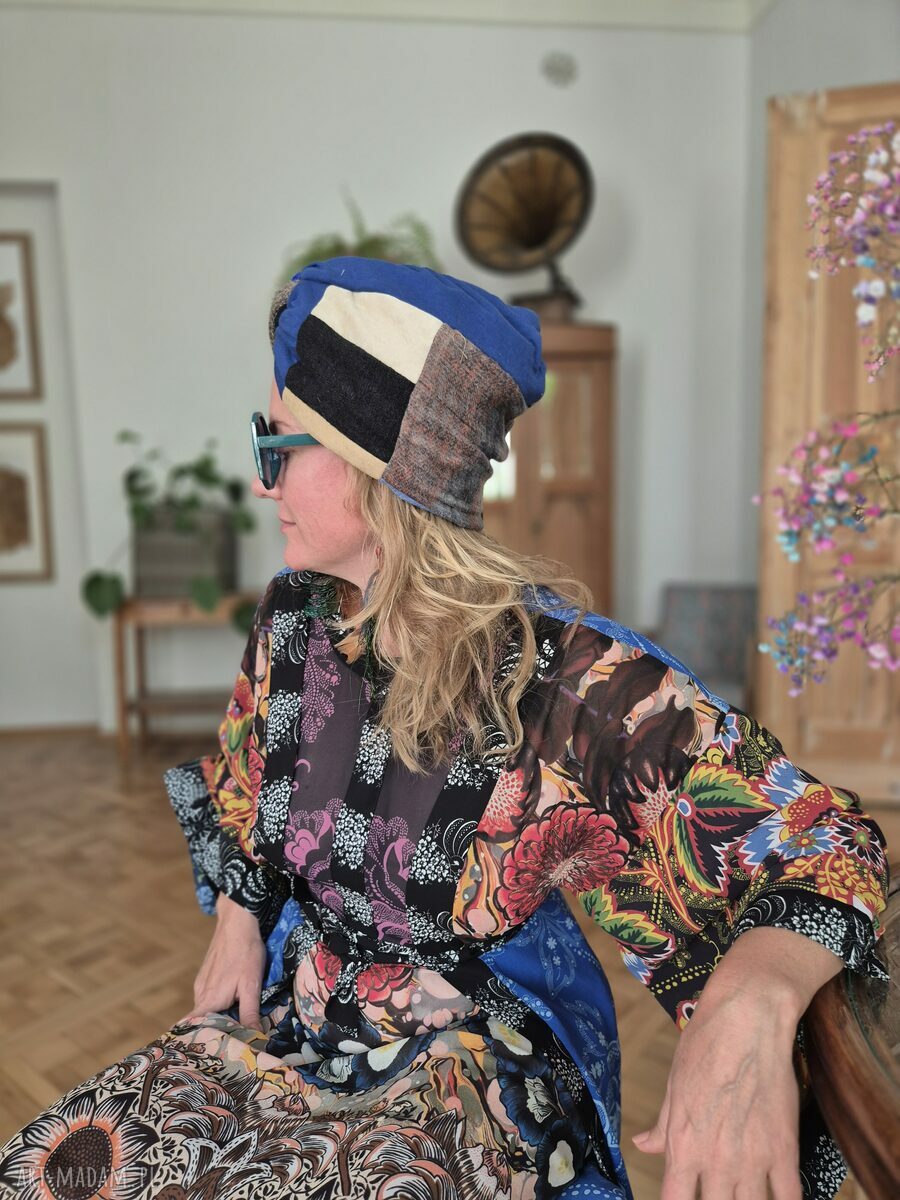 Turban damski w uniwersalnym rozmiarze - ręcznie szyty boho
