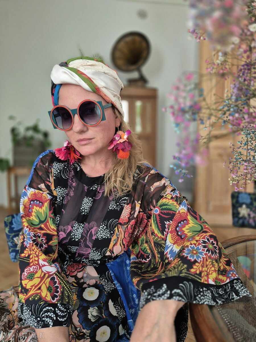 Turban handmade w uniwersalnym rozmiarze - szyty z różnych materiałów