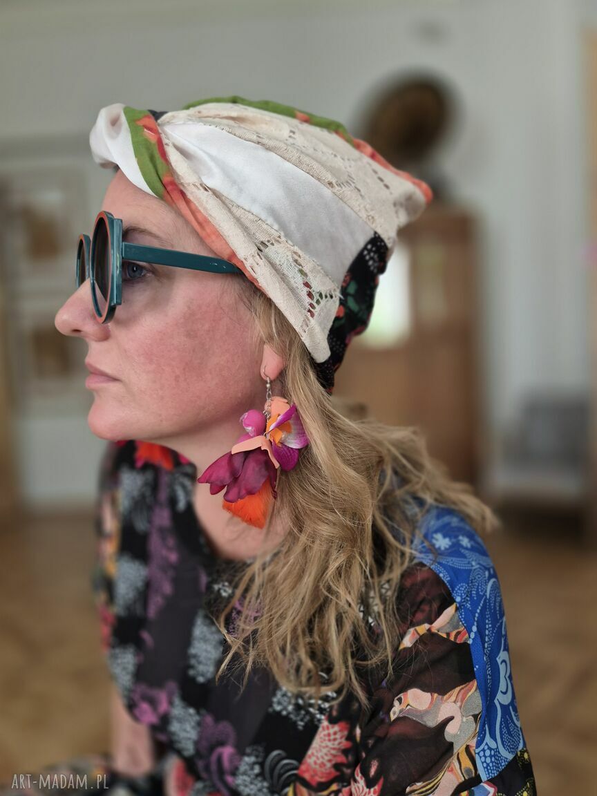 Turban handmade w uniwersalnym rozmiarze - szyty z różnych materiałów