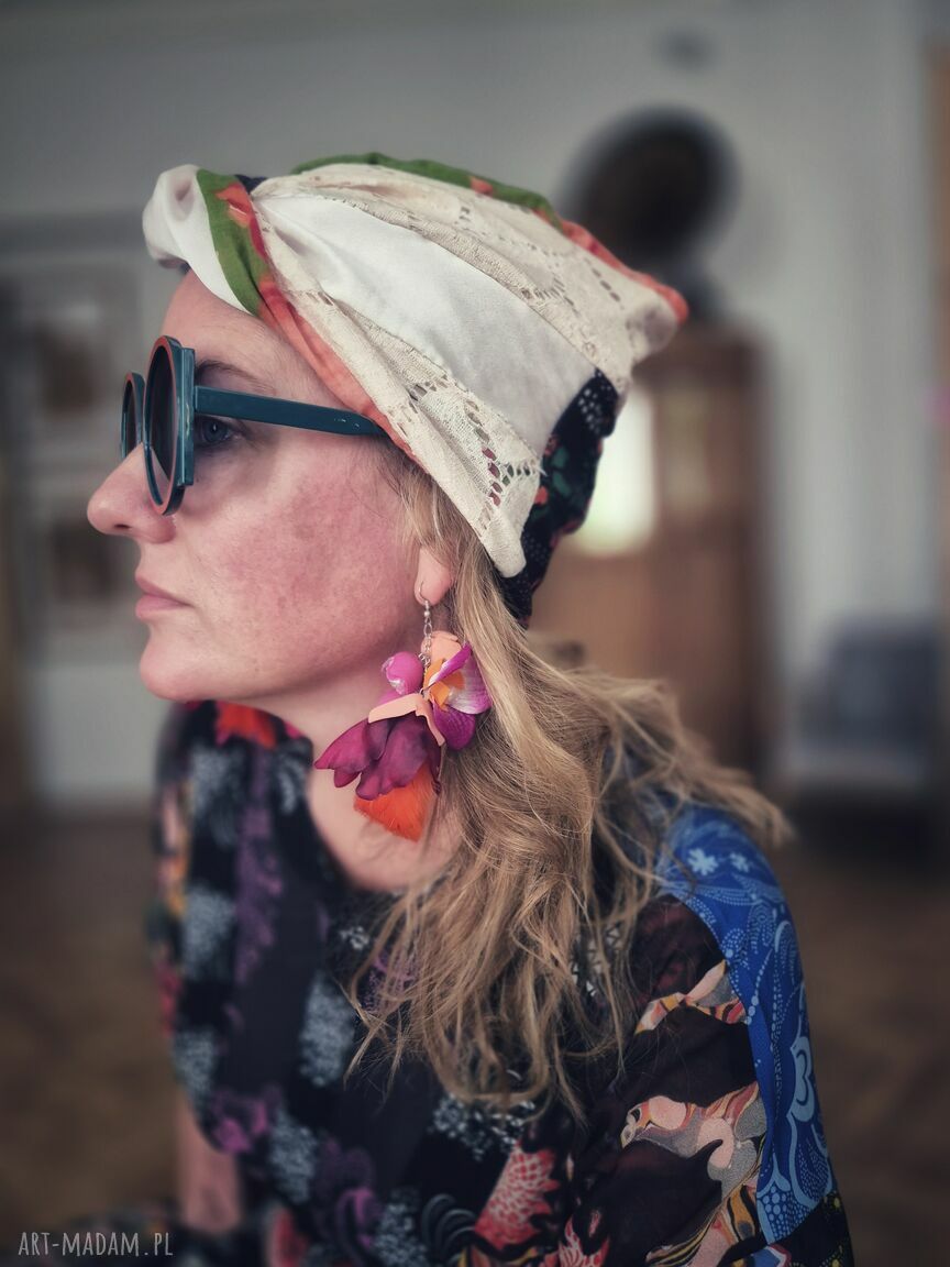 Turban handmade w uniwersalnym rozmiarze - szyty z różnych materiałów