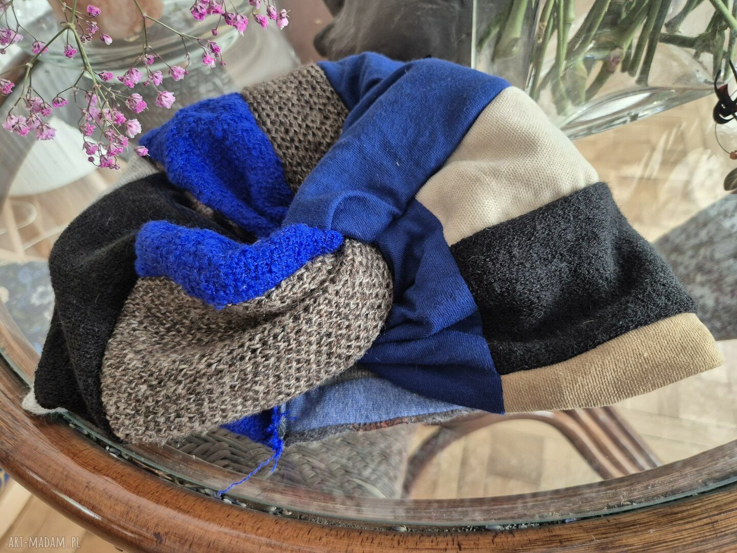 Turban damski w uniwersalnym rozmiarze - ręcznie szyty boho
