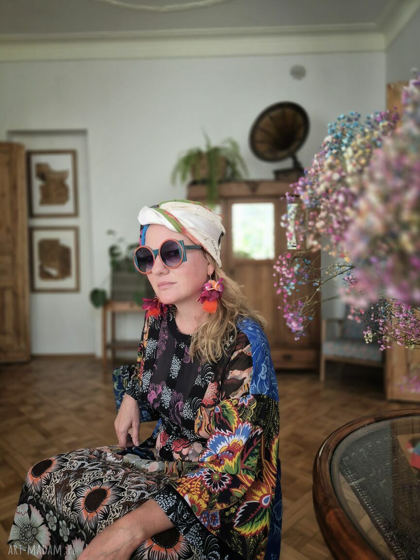 Turban handmade w uniwersalnym rozmiarze - szyty z różnych materiałów