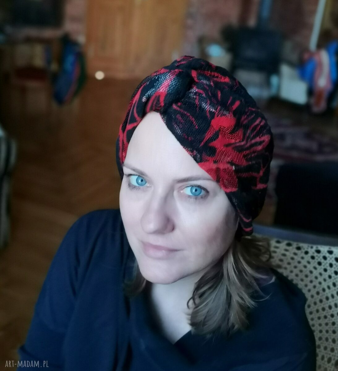Turban wiosenny siateczkowy etno boho - rozmiar uniwersalny