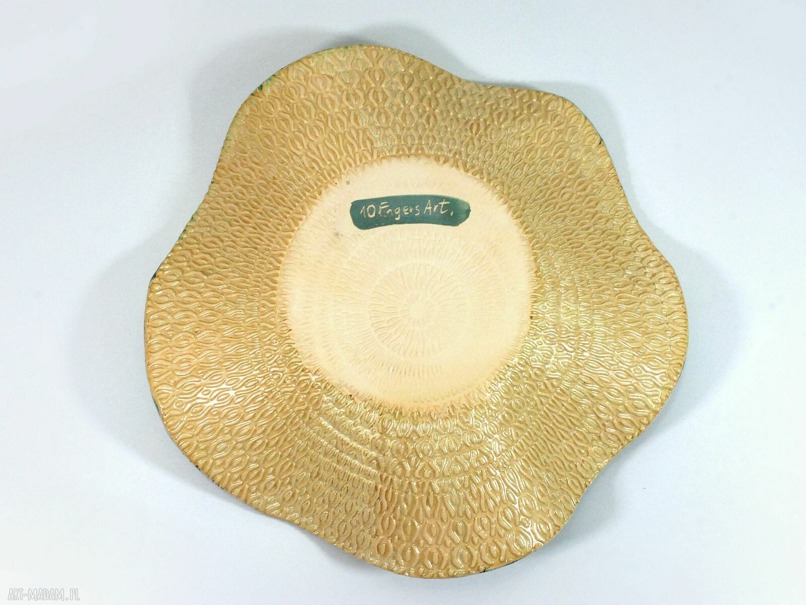 Turkusowa misa ceramiczna do serwowania - dekoracja na stół i prezent