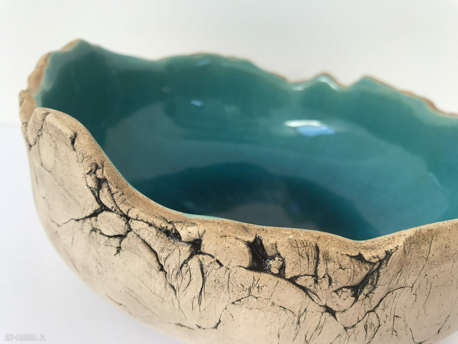Turkusowa skała - ozdobna miska ceramiczna