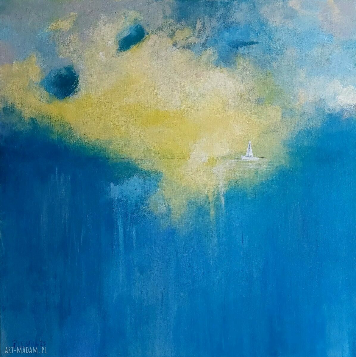 Turkusowe Morze - obraz akrylowy 60x60 cm do powieszenia (sygnowany, bez oprawy)