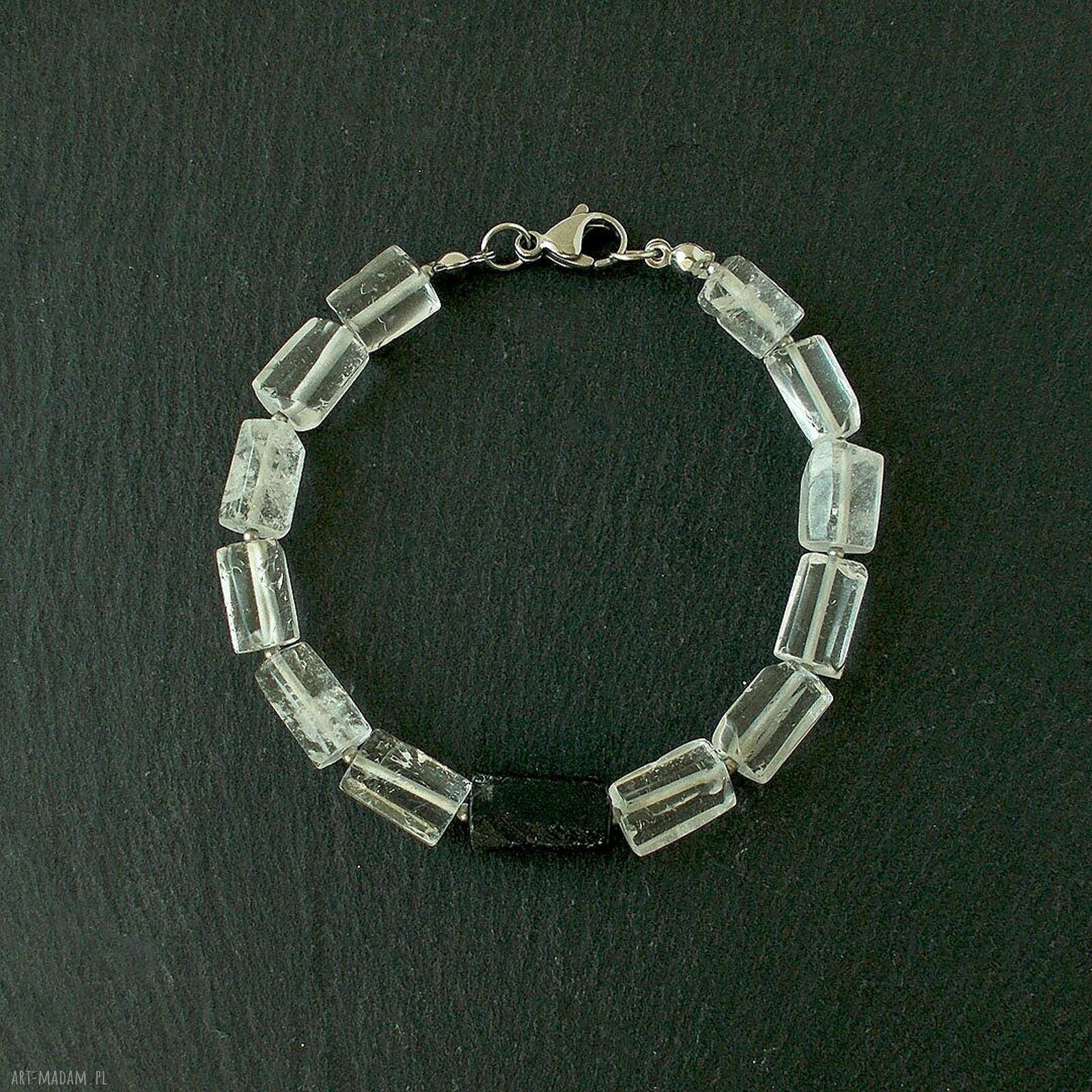 Turmalin i kryształy - bransoletka handmade