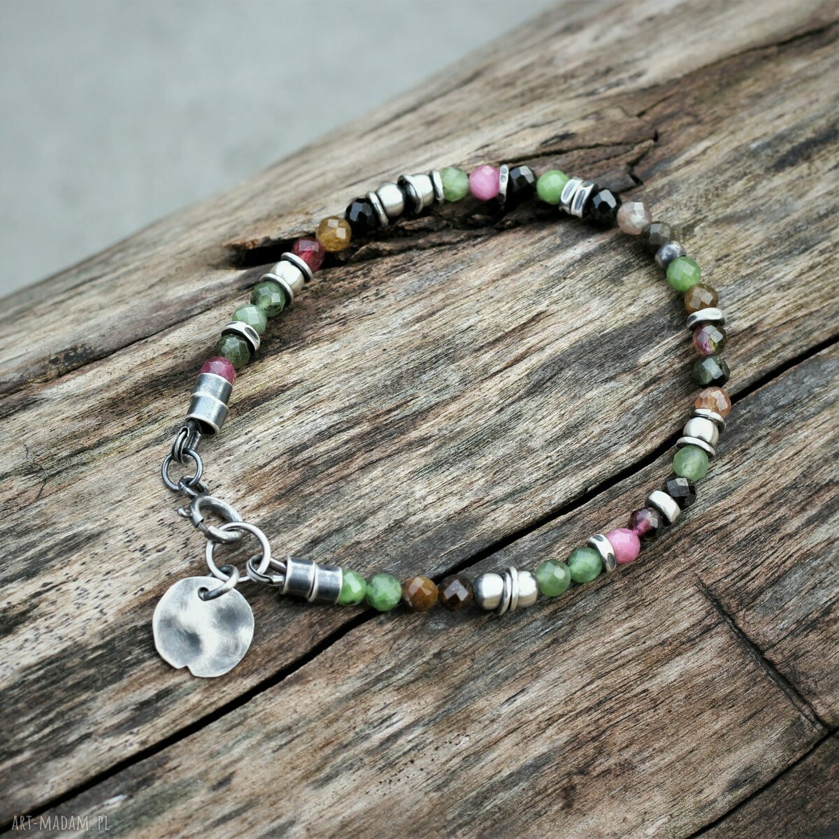 Bransoletka z turmalinami i jadeitem - delikatna biżuteria handmade