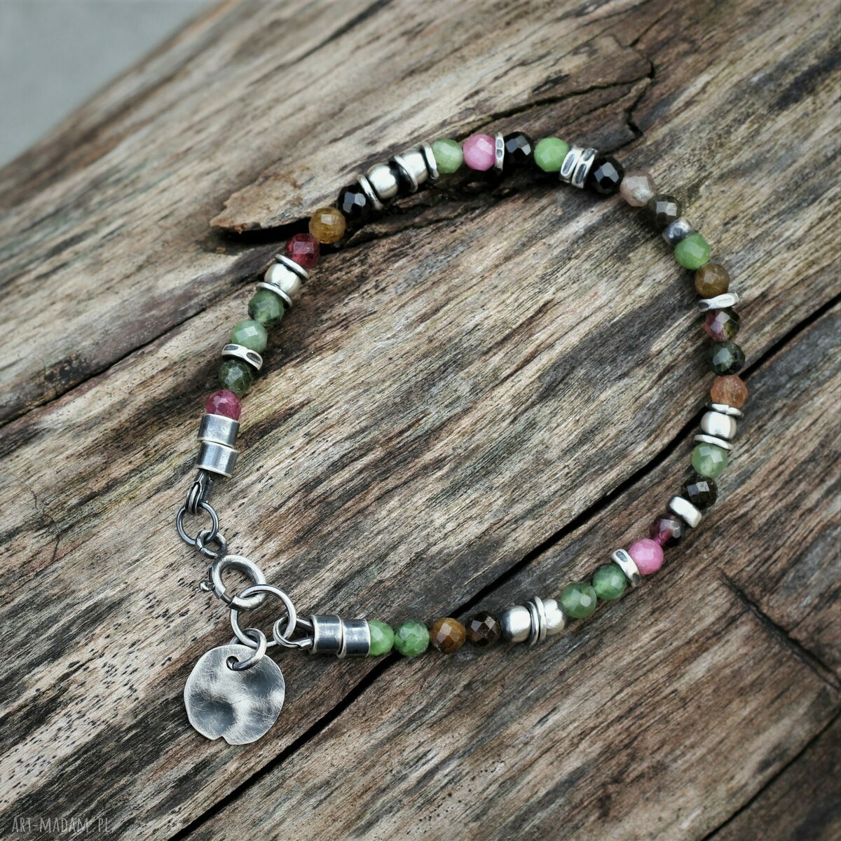 Bransoletka z turmalinami i jadeitem - delikatna biżuteria handmade